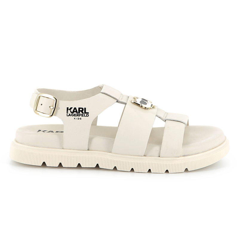 Buckled leather sandals KARL LAGERFELD KIDS 
                        GIRL