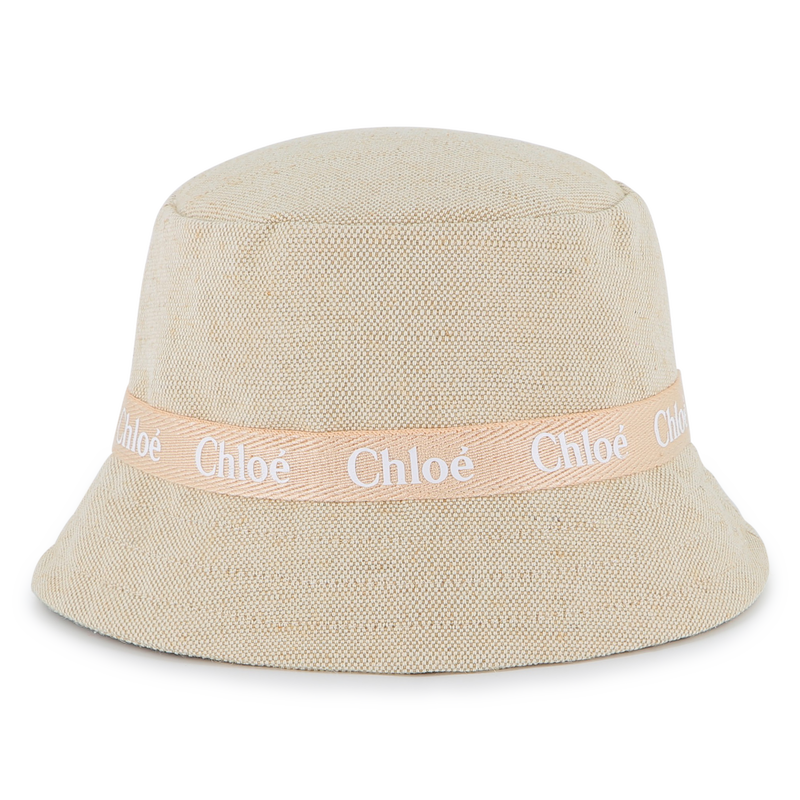 Jute and cotton logo sun hat CHLOE 
                    GIRL
