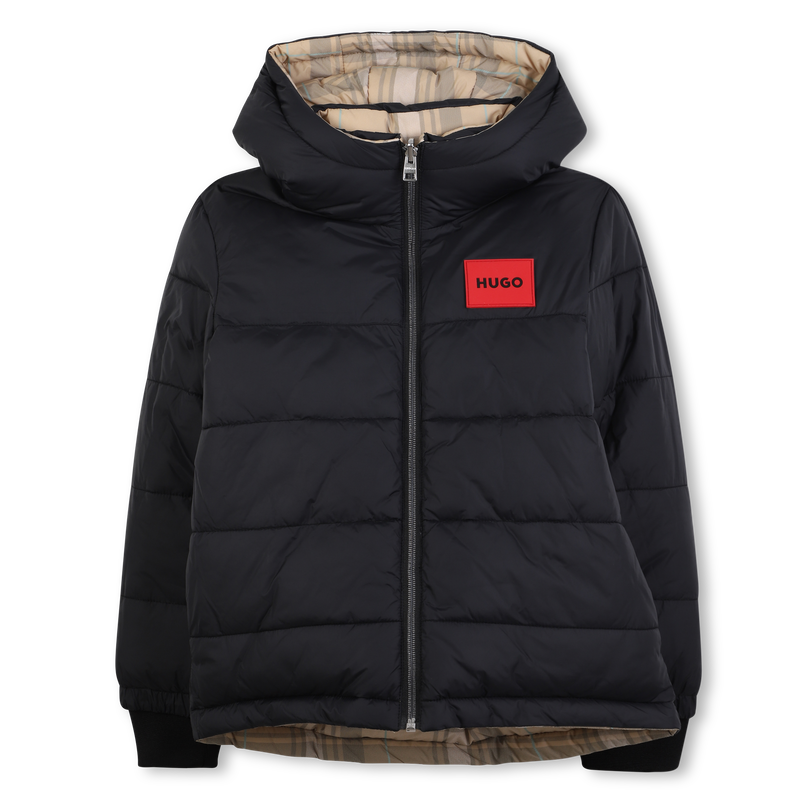 Reversible hooded down jacket HUGO 
                    BOY