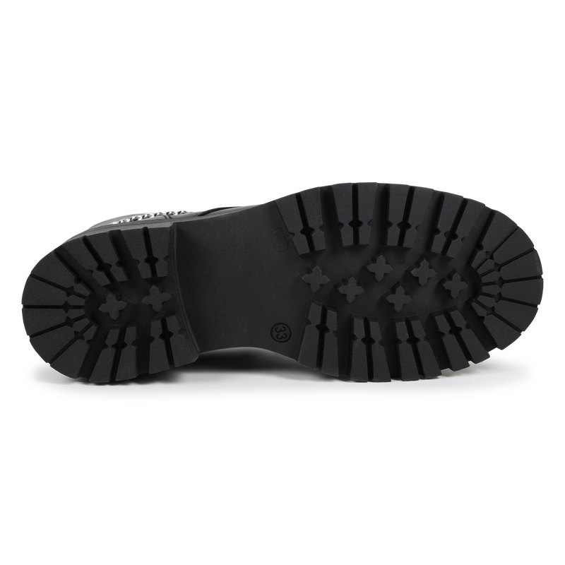 Leather Chain Ankle Boots KARL LAGERFELD KIDS 
                        GIRL