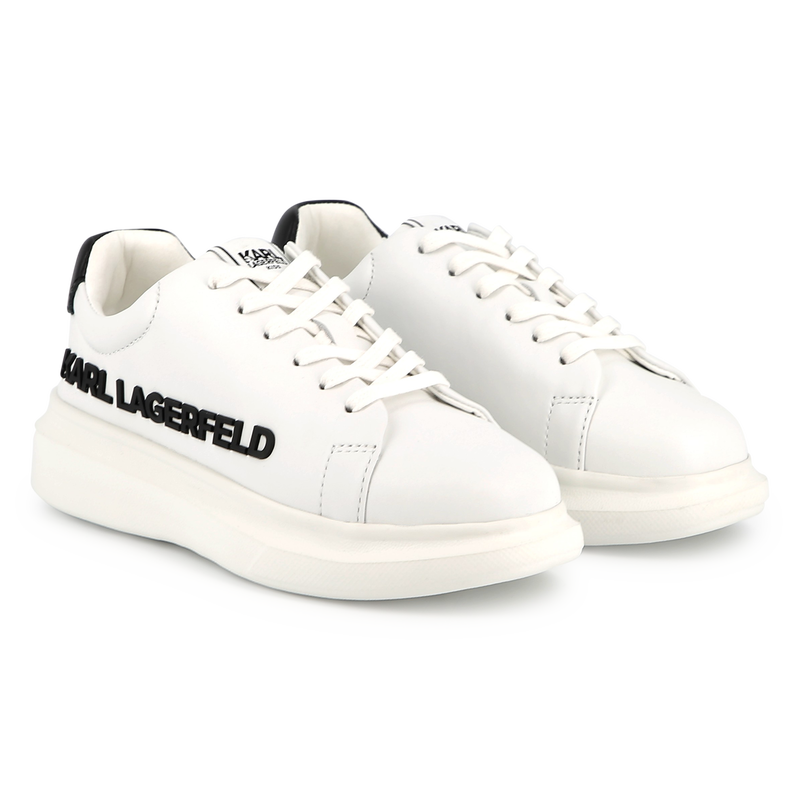 Lace-up leather sneakers KARL LAGERFELD KIDS 
                        UNISEX