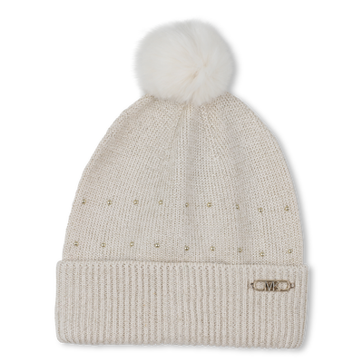 Knitted hat with pompom MICHAEL KORS GIRL