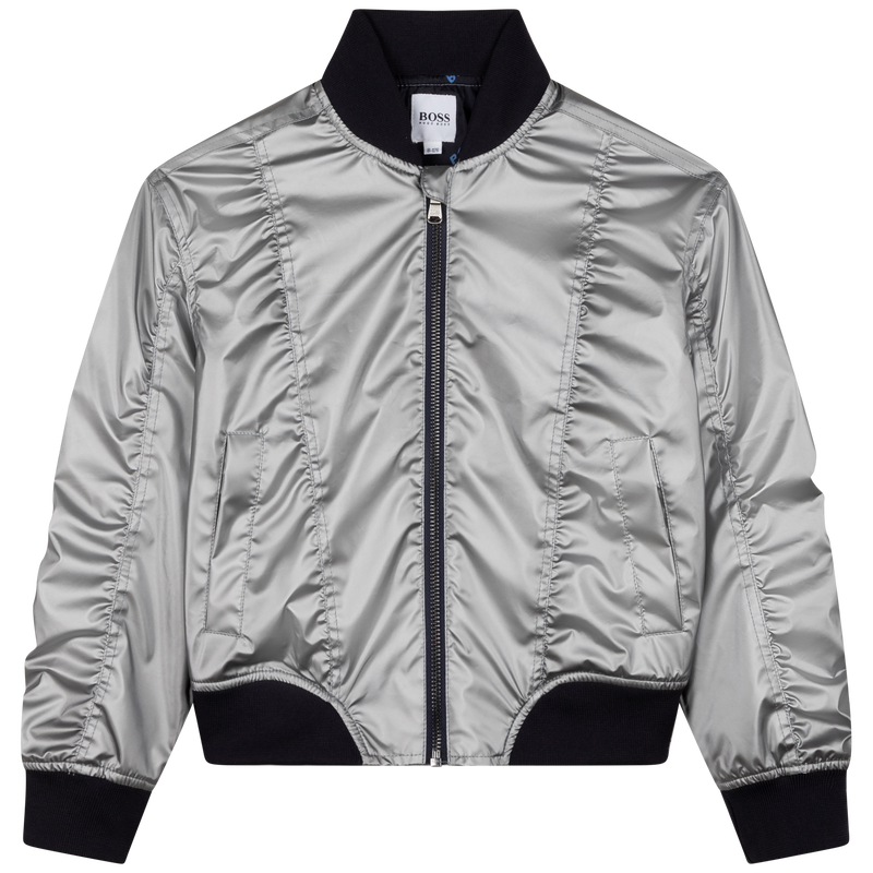 BOSS Coated zipped bomber jacket