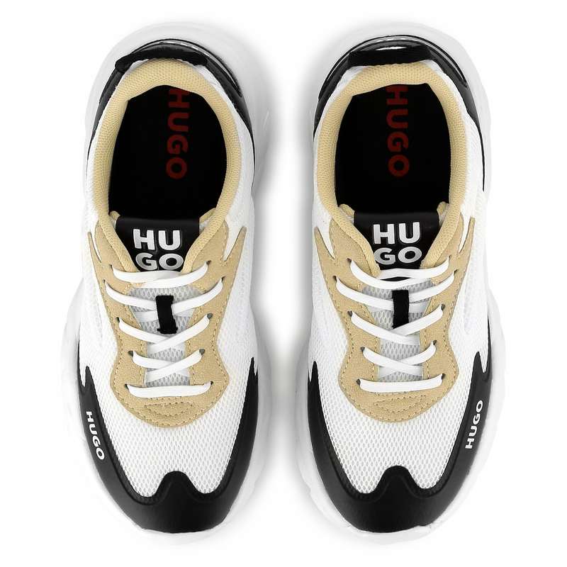 Bi-material lace-up sneakers HUGO 
                        BOY