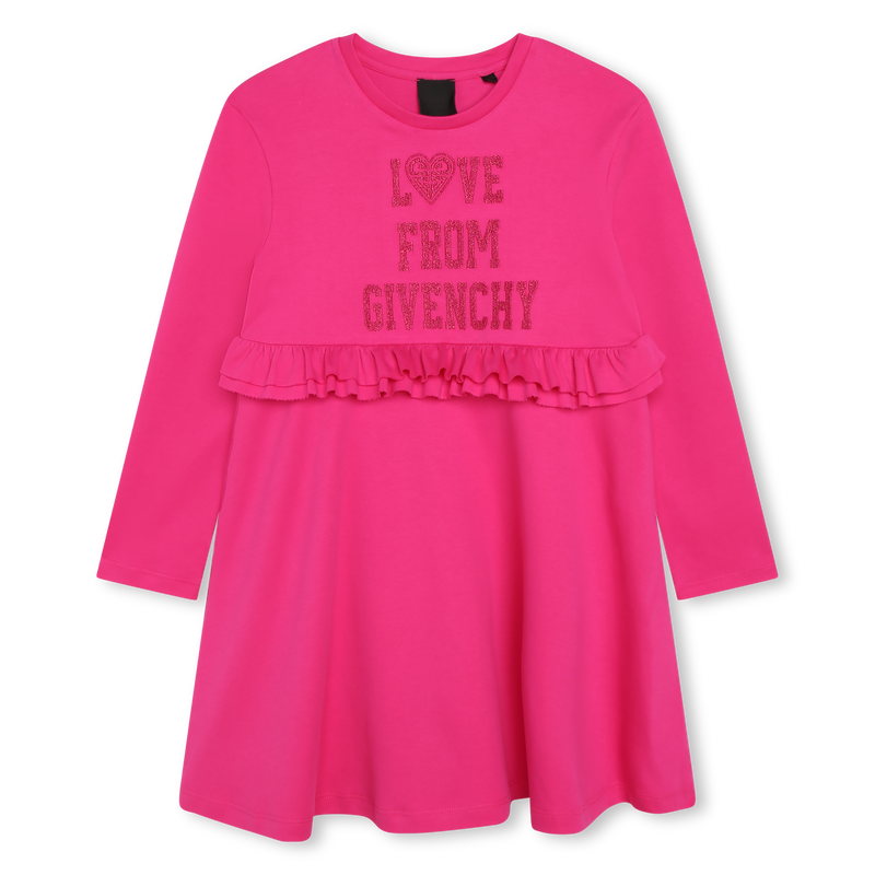 Frilled cotton dress GIVENCHY 
                    GIRL