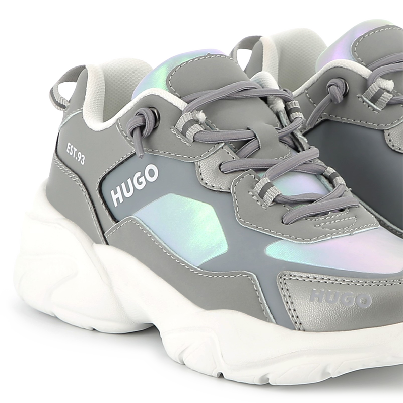 Bi-material lace-up sneakers HUGO 
                        GIRL