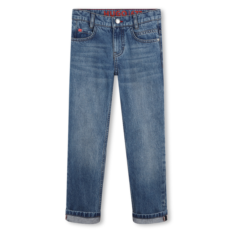 Straight-Cut Cotton Jeans HUGO 
                    BOY