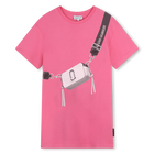 Short-Sleeved T-Shirt Dress, FUSCHIA, hi-res