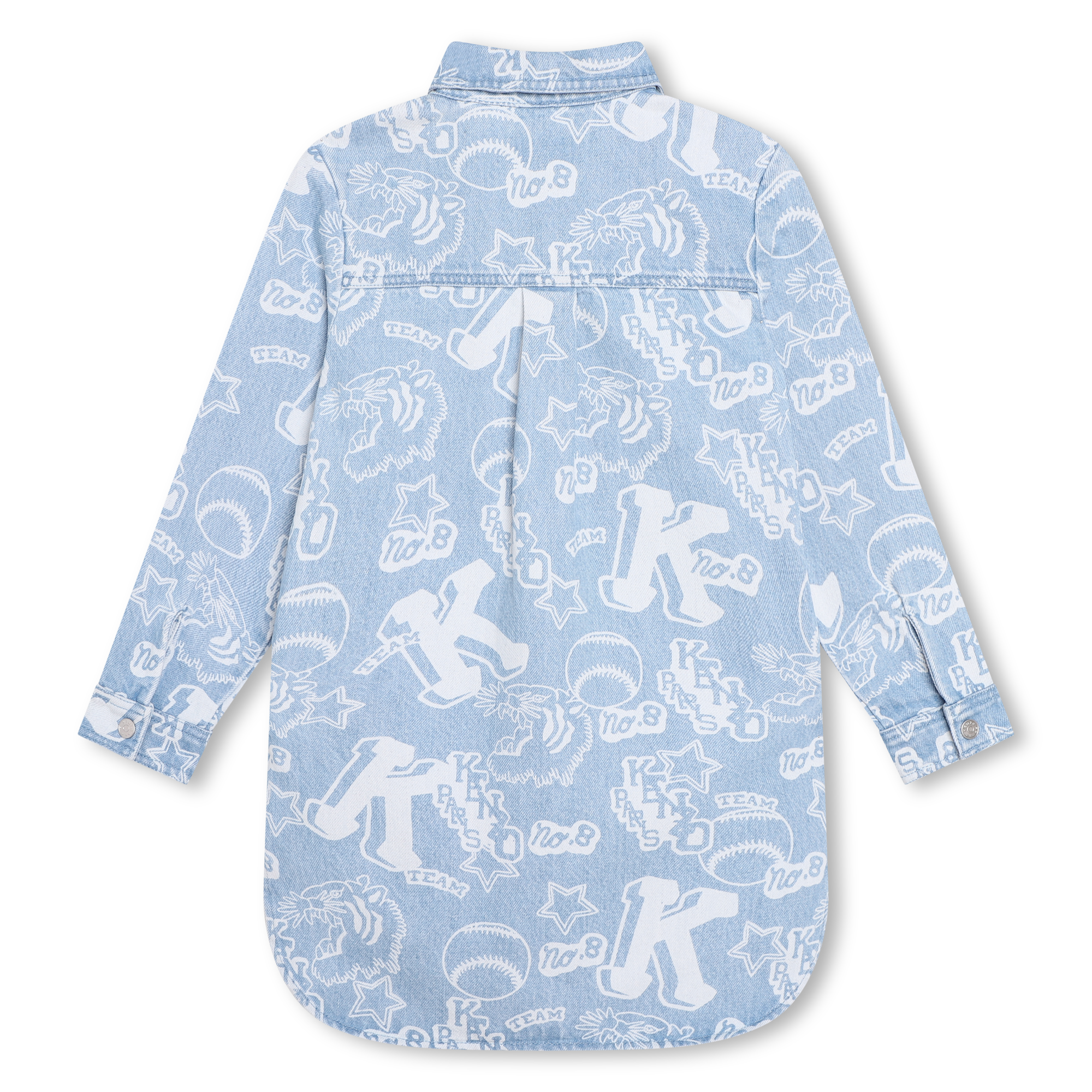 Kenzo Kids embroidered-motif denim cap - Blue