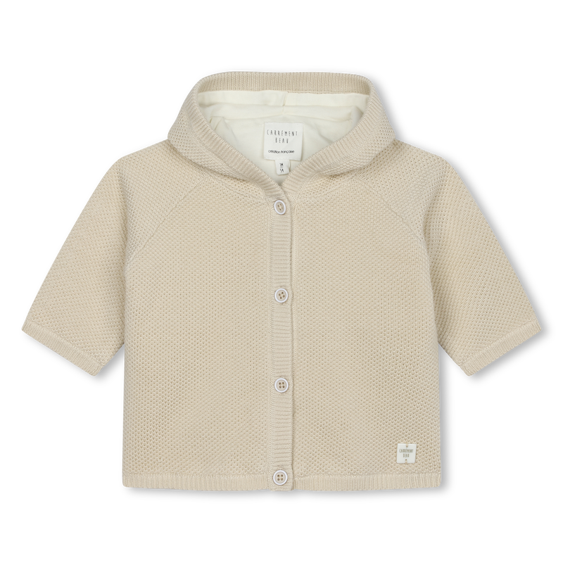 Knitted hooded jacket