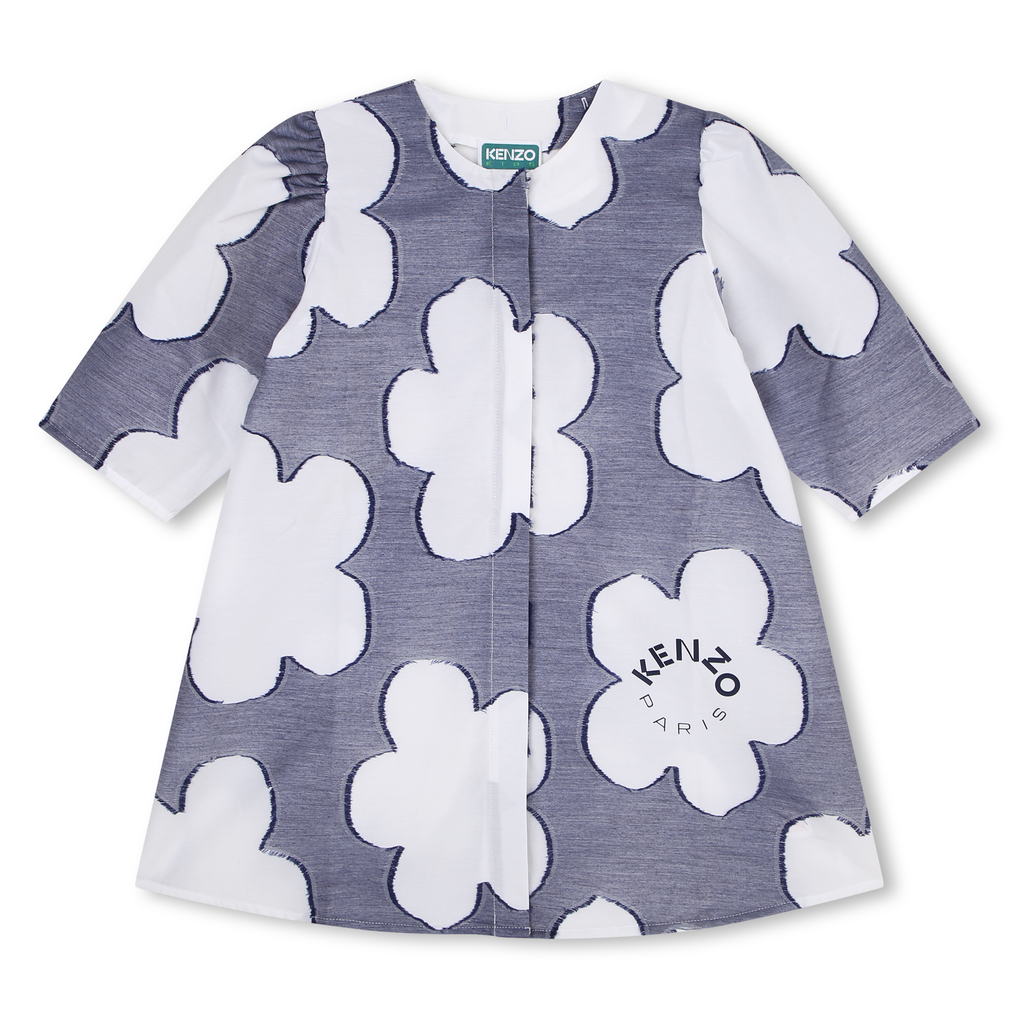 Kenzo Kids floral-print long-sleeved dress - White