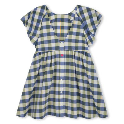 Chequered cotton dress KENZO KIDS GIRL
