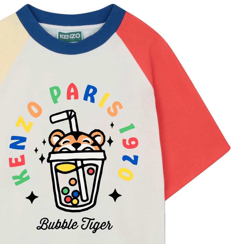 T-SHIRT WITH SLEEVES AND CONTRAST COLLAR KENZO KIDS 
                        BOY