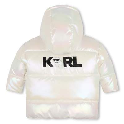 Hooded down jacket KARL LAGERFELD KIDS GIRL