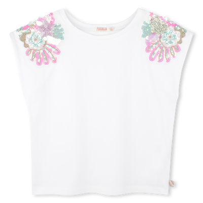 T-shirt with shoulder sequins BILLIEBLUSH GIRL