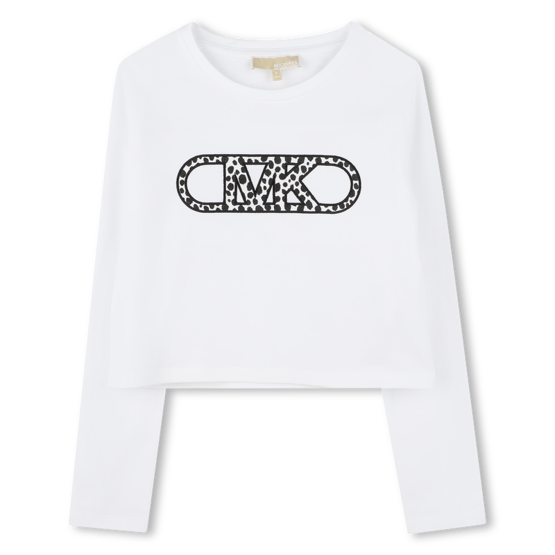 Long-sleeved cotton T-shirt MICHAEL KORS 
                    GIRL