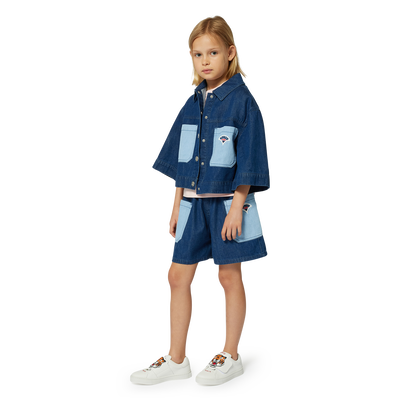 Denim shorts with pockets KENZO KIDS GIRL