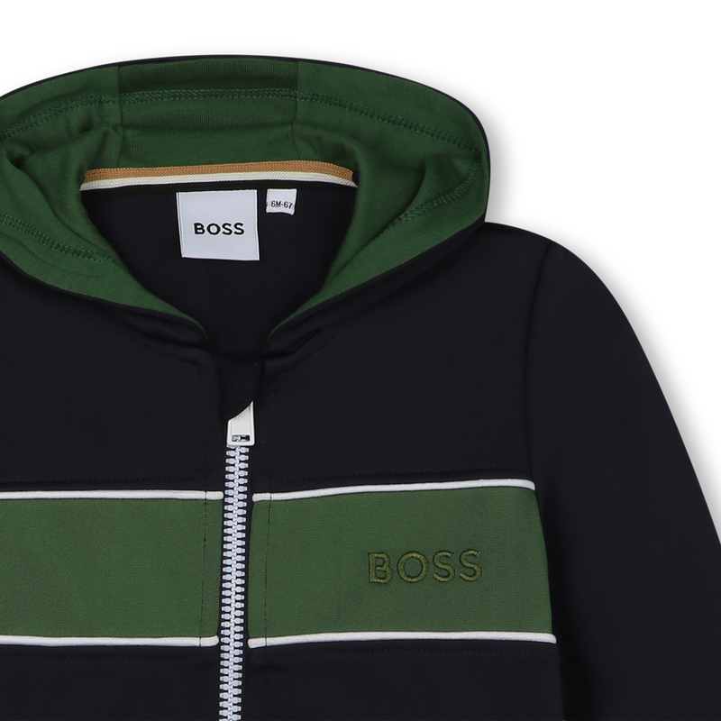 Two-tone zip-up sweatshirt BOSS 
                    BOY