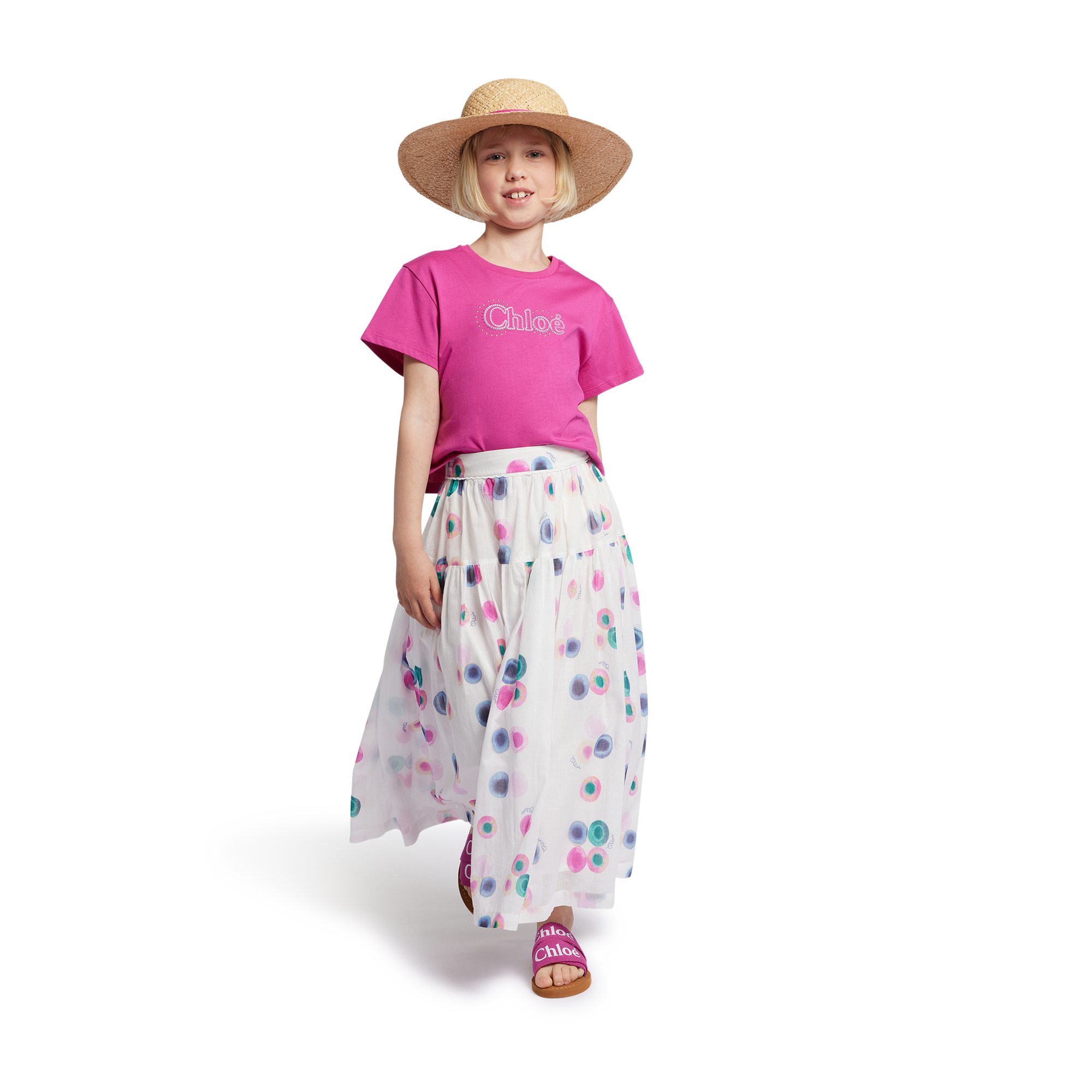 Pants CHLOÉ Kids color Pink