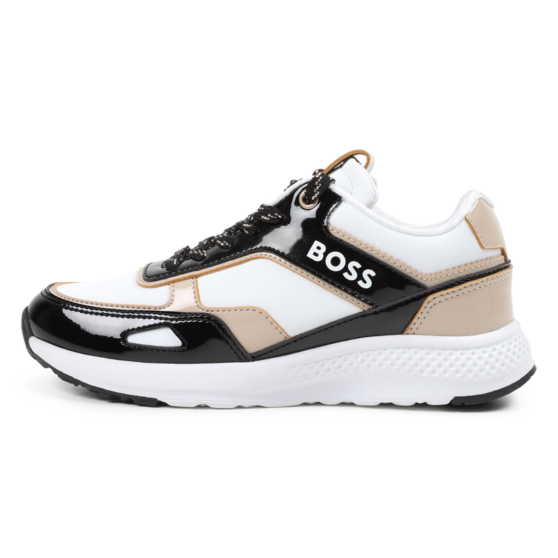 Patent lace-up sneakers