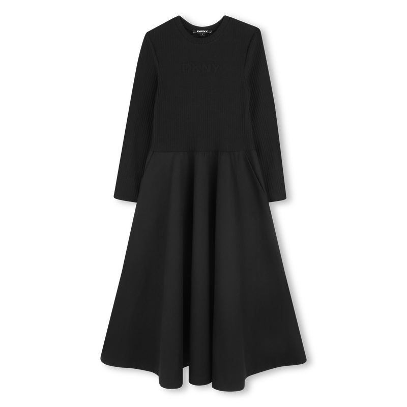 Bi-material long dress DKNY 
                    GIRL