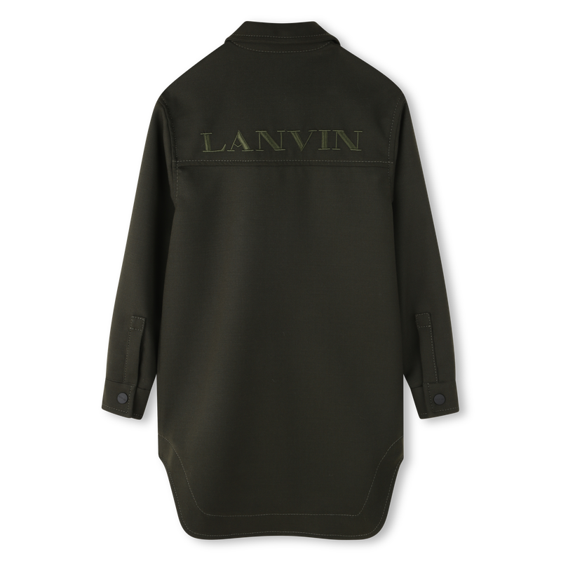 Embroidered printed dress with logo LANVIN 
                        GIRL