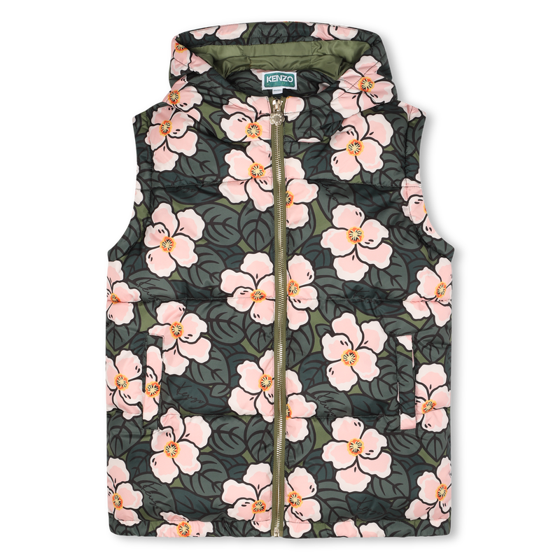 Down jacket with removable sleeves KENZO KIDS 
                    GIRL