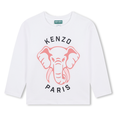 Long-Sleeved Cotton T-Shirt KENZO KIDS GIRL
