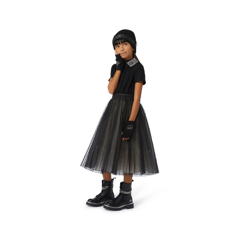 Multi-Material Party Dress KARL LAGERFELD KIDS 
                    GIRL