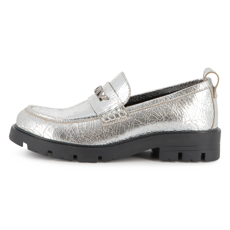 Metallic cowhide leather loafers DKNY 
                        GIRL