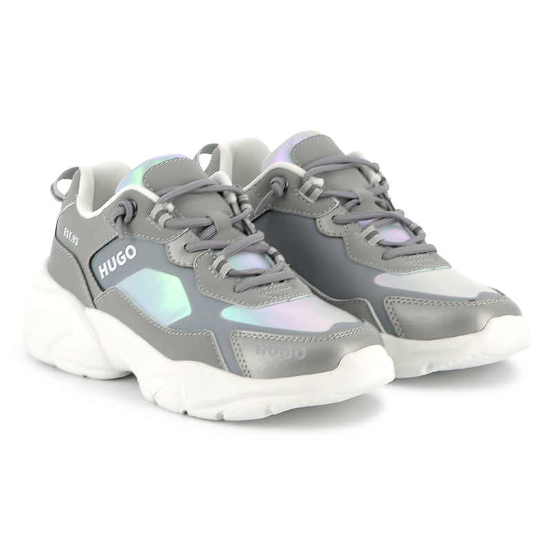 Bi-material lace-up sneakers HUGO 
                        GIRL