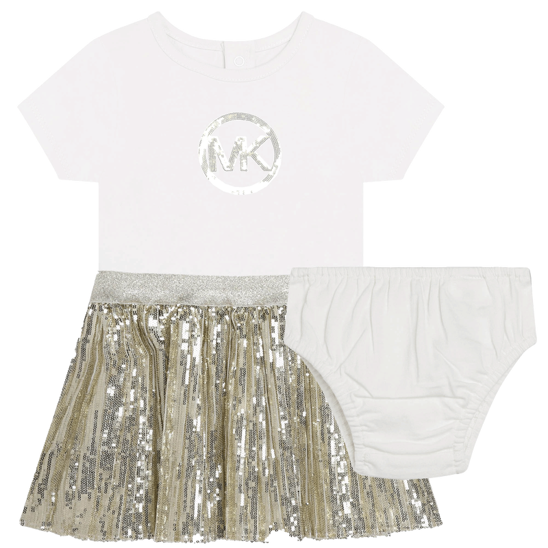 Decorative Two-Material Dress MICHAEL KORS 
                    GIRL