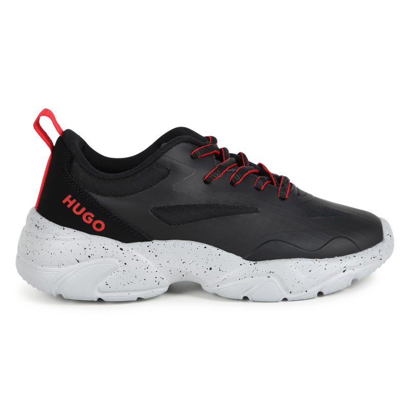 Multi-Texture Lace-Up Sneakers HUGO 
                        BOY