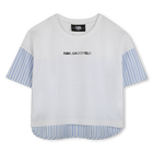 Bi-material T-shirt with print KARL LAGERFELD KIDS 
                    GIRL