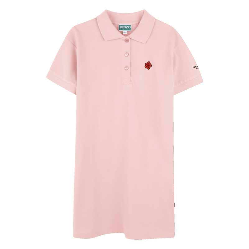 Polo collar dress with badge KENZO KIDS 
                        GIRL