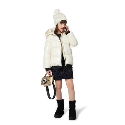 Knitted hat with pompom KARL LAGERFELD KIDS GIRL