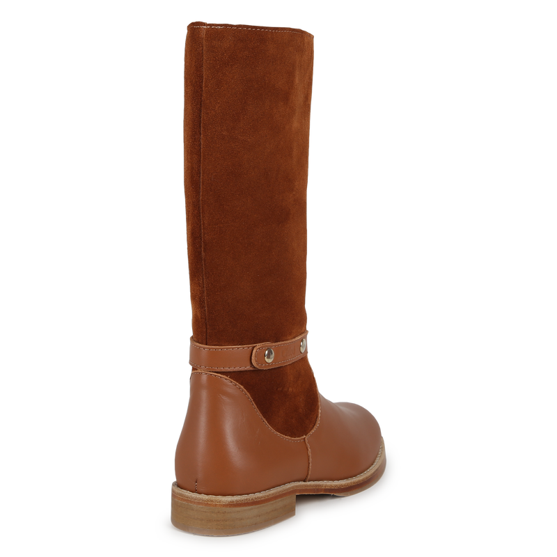 Two-Material Leather Boots CHLOE 
                    GIRL