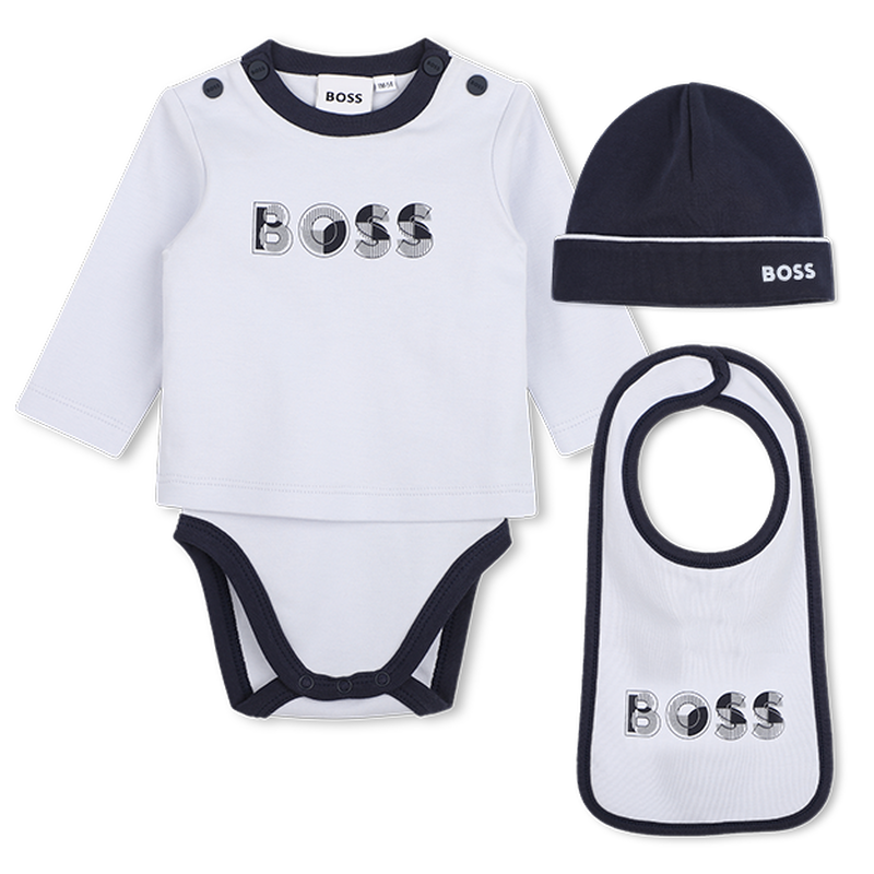 Bodysuit, bib and hat set BOSS 
                        BOY