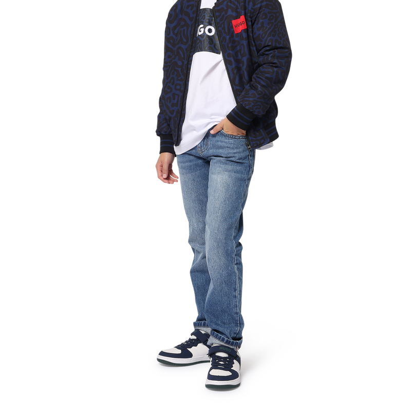 Straight-Cut Cotton Jeans HUGO 
                        BOY