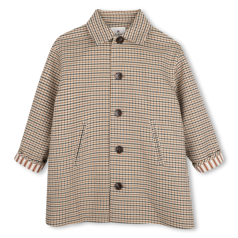 Long checkered coat KIDS AROUND 
                        GIRL