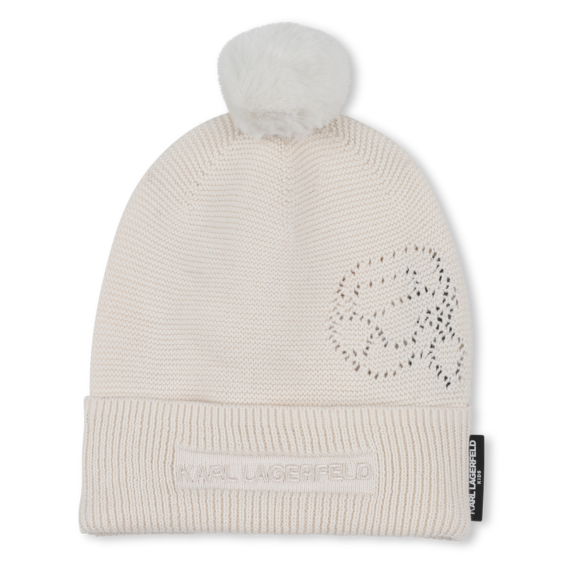 Knitted hat with pompom KARL LAGERFELD KIDS 
                    UNISEX