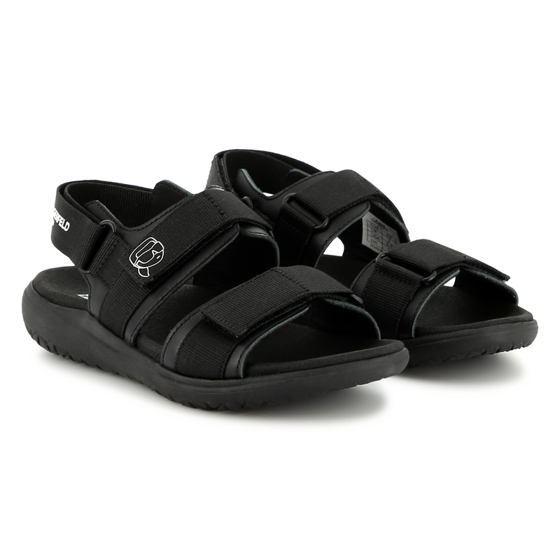 Velcro leather sandals KARL LAGERFELD KIDS 
                        BOY