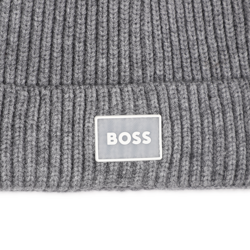 Knitted hat with badge BOSS 
                    BOY