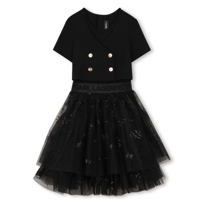 Bi-Material Dress KARL LAGERFELD KIDS GIRL