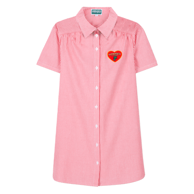 Striped cotton shirt-dress KENZO KIDS GIRL