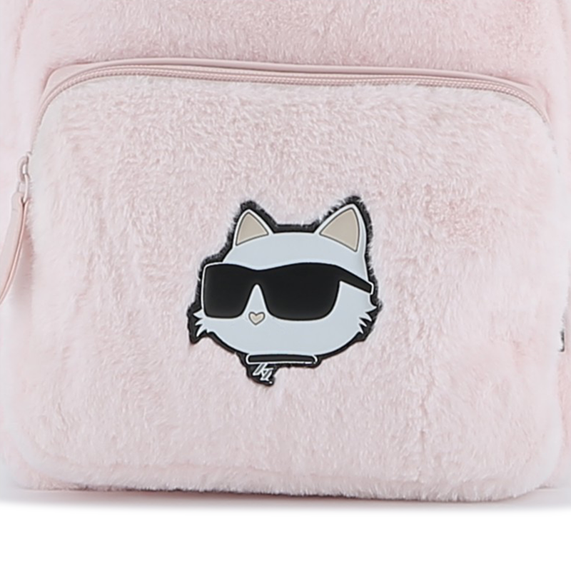 Small backpack made of fluffy fleece KARL LAGERFELD KIDS 
                    GIRL