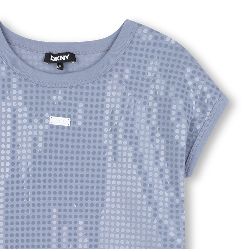 Cotton dress with sequins DKNY 
                    GIRL