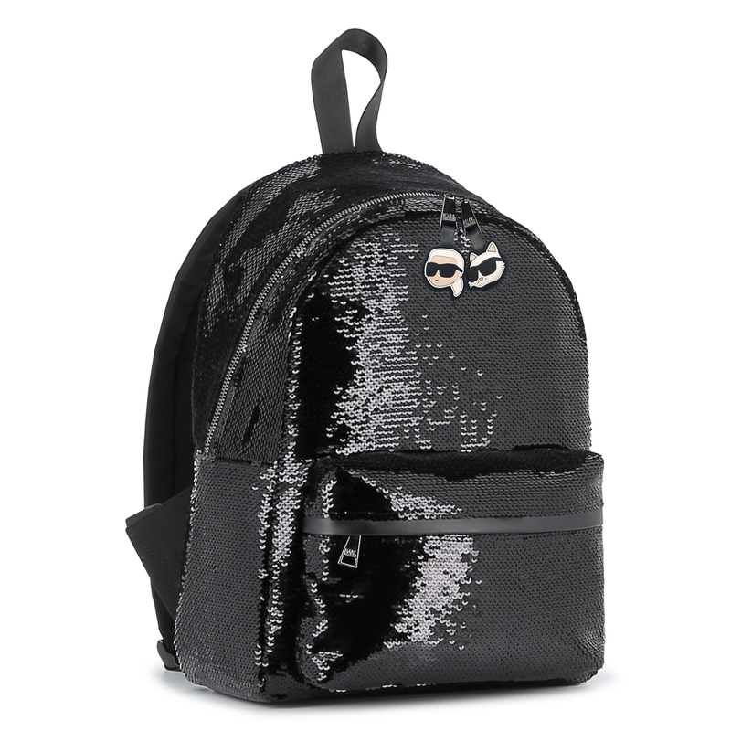 Backpack embellished with shiny sequins KARL LAGERFELD KIDS 
                    GIRL