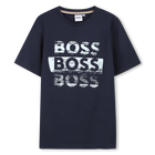 Short-sleeved T-shirt, NAVY, hi-res