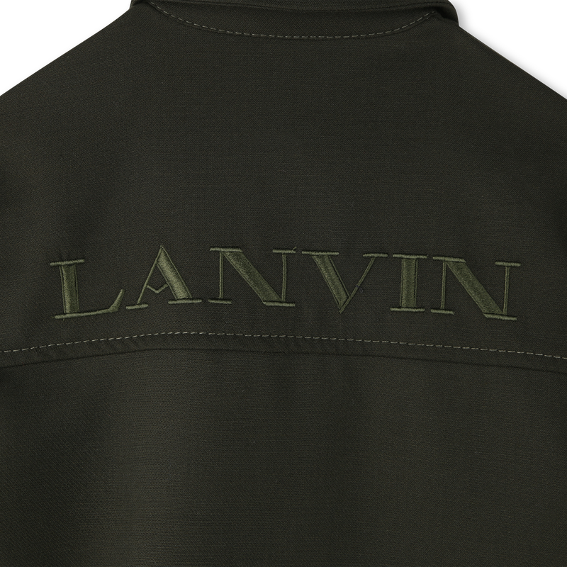 Embroidered printed dress with logo LANVIN 
                        GIRL
